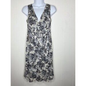 AGB Dress Womens Y2K Black Floral Mesh A Line V Neck Dress Size 6 Whimsygoth